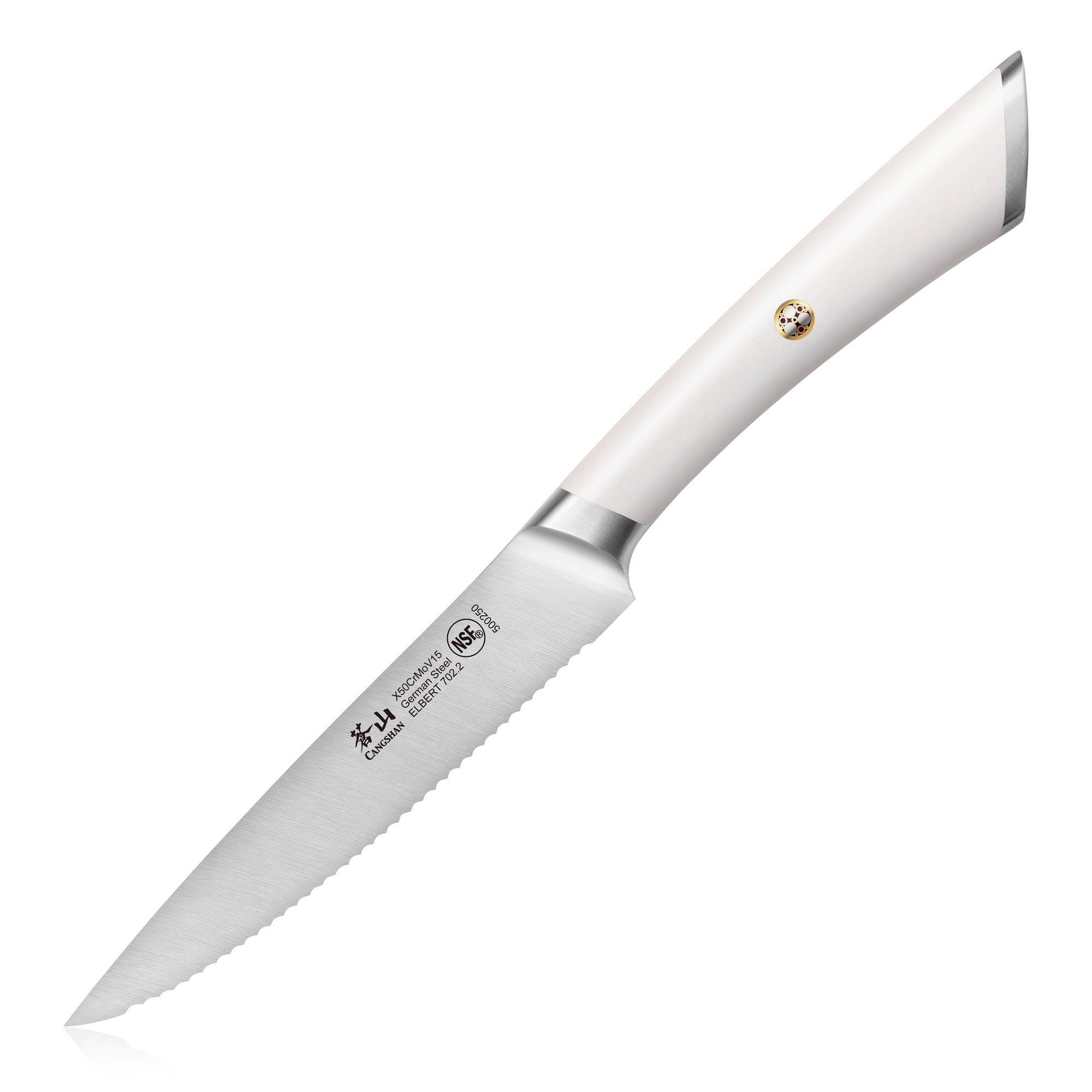 ELBERT Series 5-Inch Serrated Utility Knife, Forged German Steel