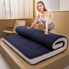 MAXYOYO Padded Japanese Floor Mattress, Portable Floor Futon Mattress, Navy