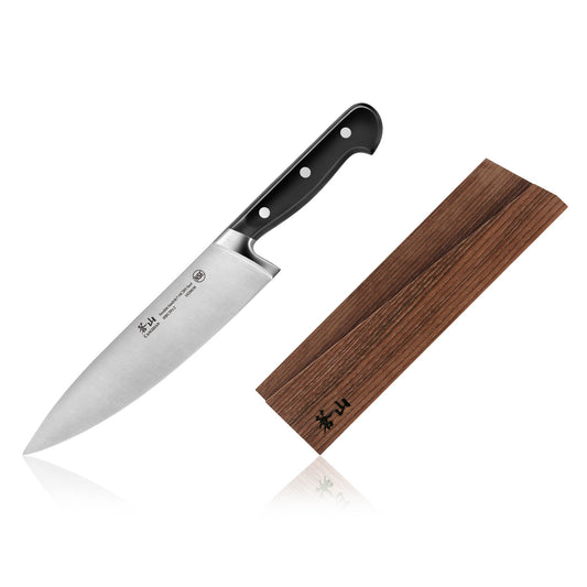 TV2 Series 8-Inch Chef Knife with Wood Sheath, Forged Swedish 14C28N Steel, 1022735