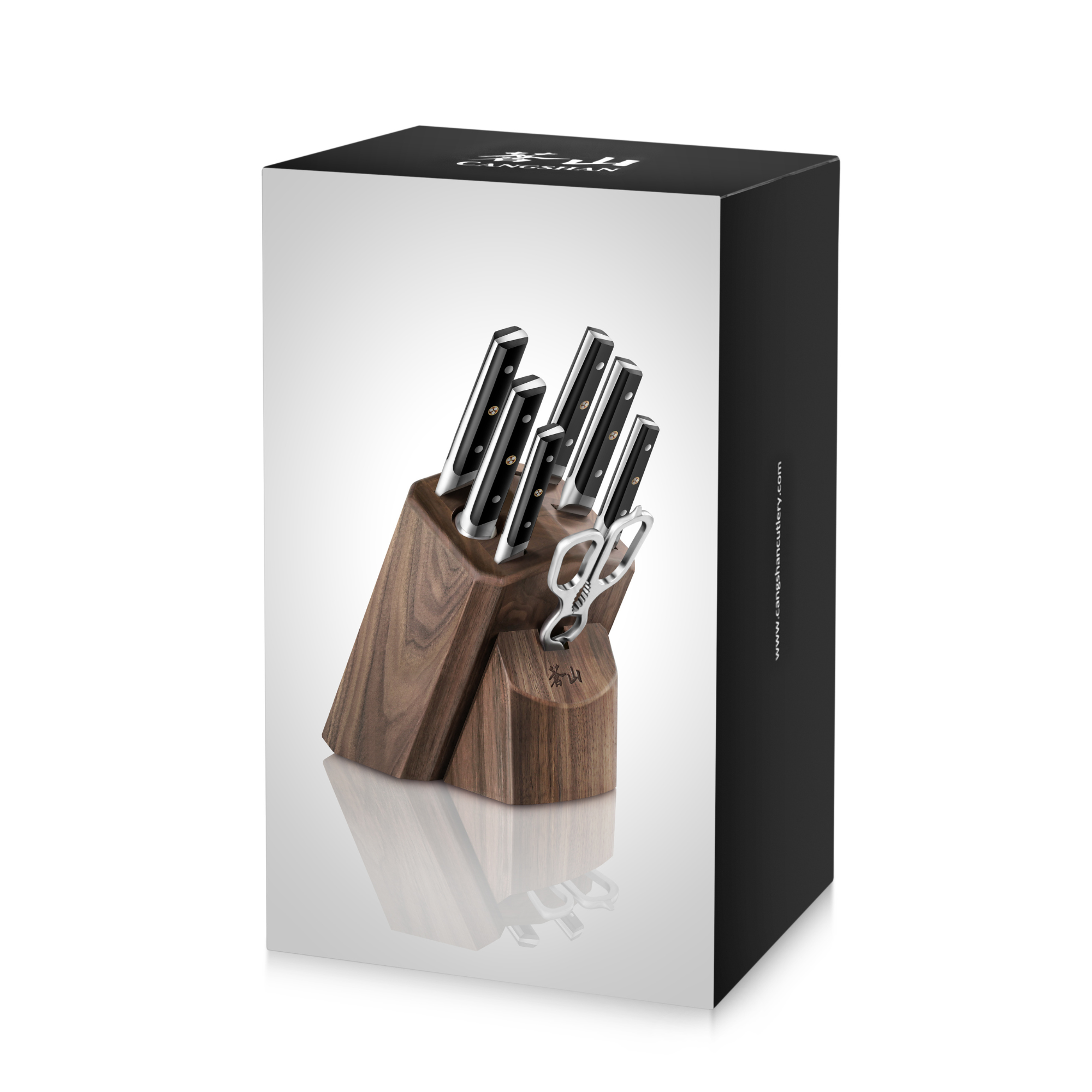 TC Series 8-Piece Knife Block Set, Walnut, Forged Swedish 14C28N Steel, 1021219