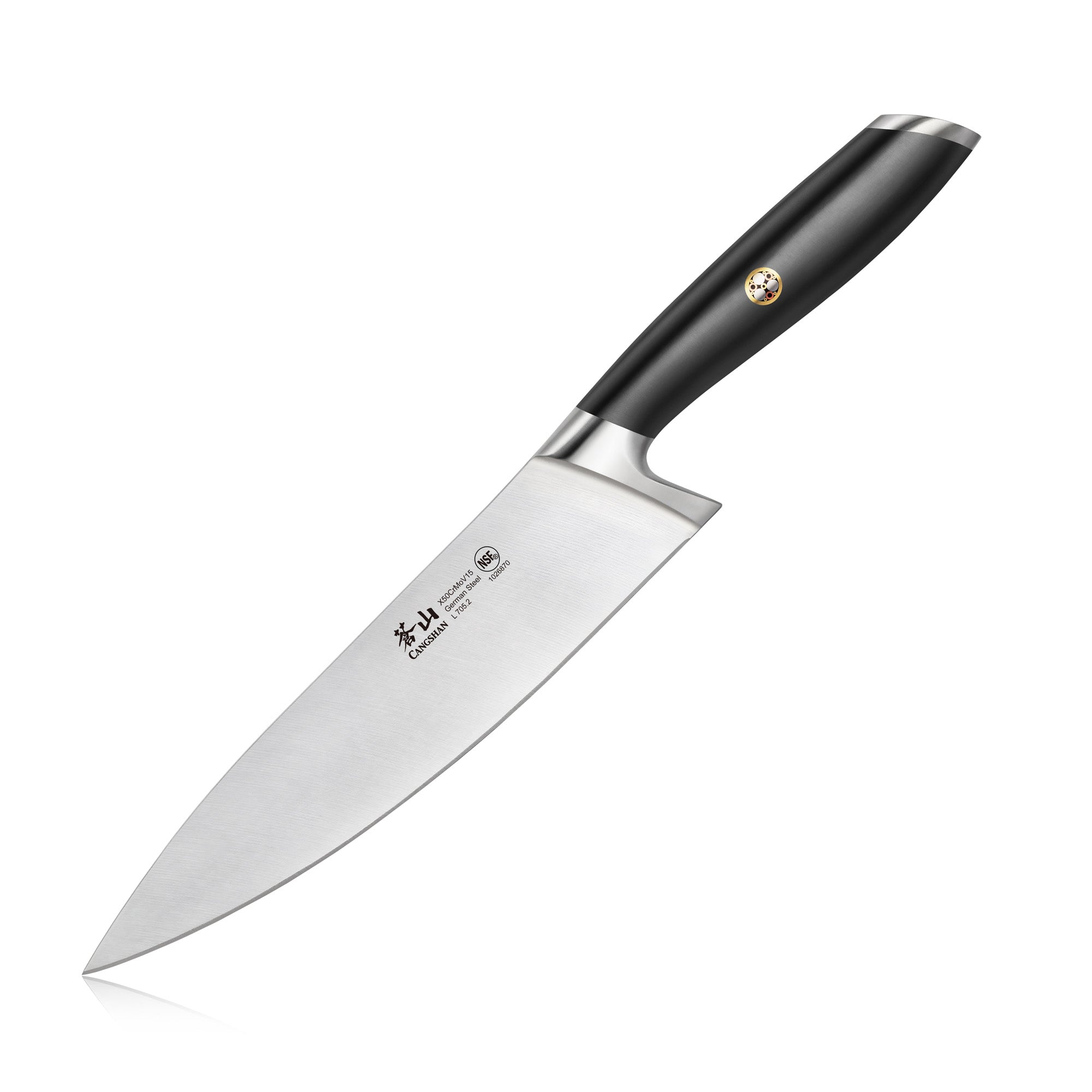 L Series 8-Inch Chef's Knife, Forged German Steel, Black, 1026870