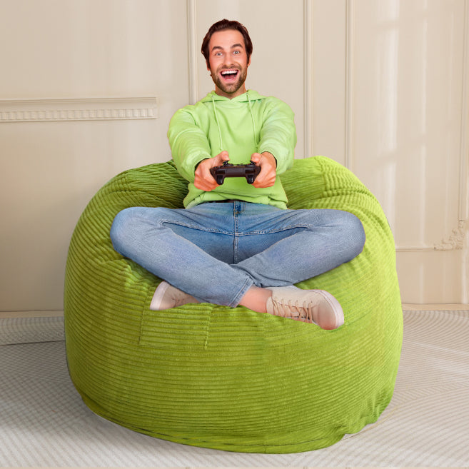 MAXYOYO Giant Bean Bag Chair Bed for Adults, Convertible Beanbag Folds from Lazy Chair to Floor Mattress Bed