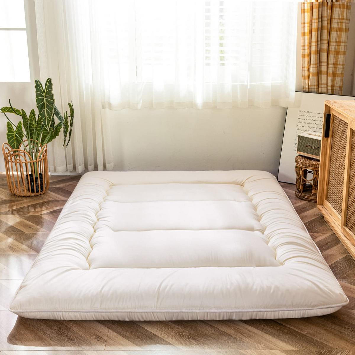 MAXYOYO Suitable For Living Room Futon Matrress, Off White