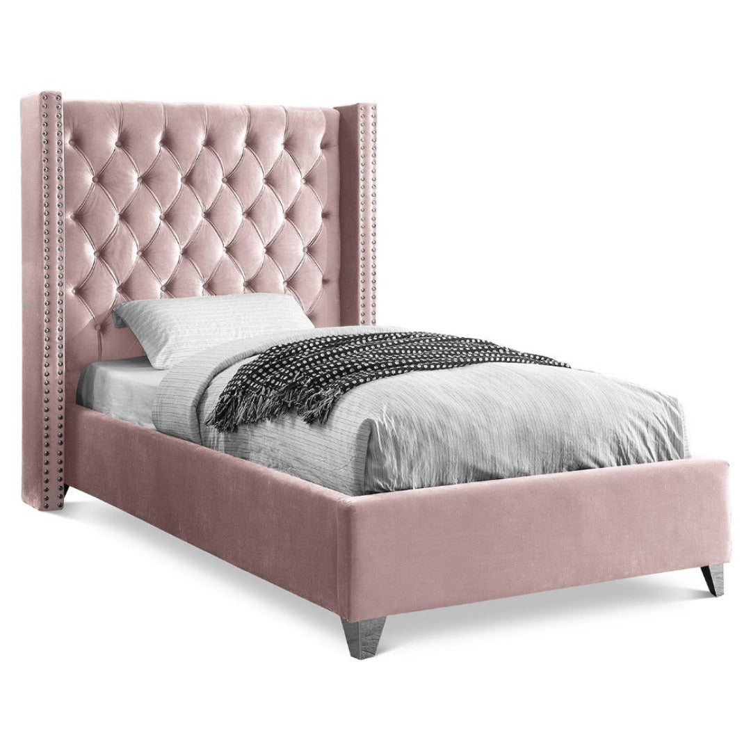 Aiden Velvet Twin Bed