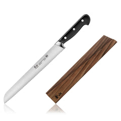 TV2 Series 10.25-Inch Bread Knife with Wood Sheath, Forged Swedish 14C28N Steel, 1022803