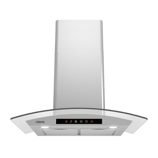 CIARRA 30 Inch Glass Smart Wall Mount Canopy Range Hood with Alexa and Google Home Voice Control CAS75502W-OW
