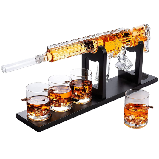 (EU ONLY) AR15 Gun Whisky-Dekanter-Set mit Whiskey-Kugelkühlern