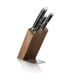 L Series 4-Piece Knife Block Set, Forged German Steel, HUA Acacia Knife Block, Black, 1026979