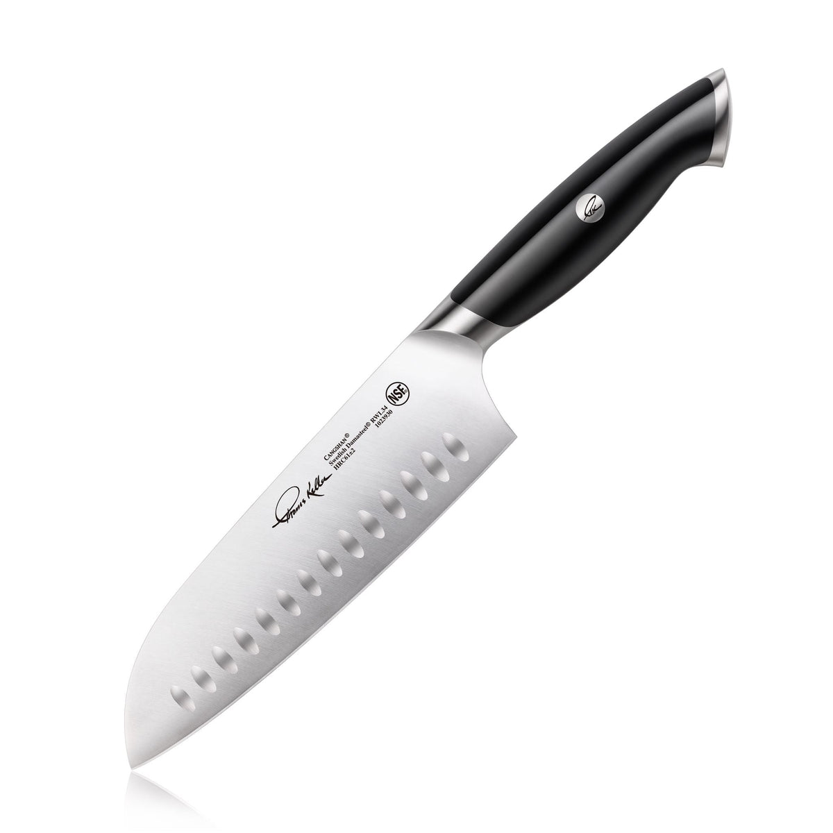 TKSC 7-Inch Santoku Knife, Forged Swedish Powder Steel, Thomas Keller Signature Collection, Black, 1023930