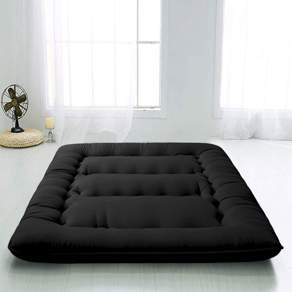 MAXYOYO Japanese Futon  floor Mattress, Twin-Queen size Futon Mattress, Black