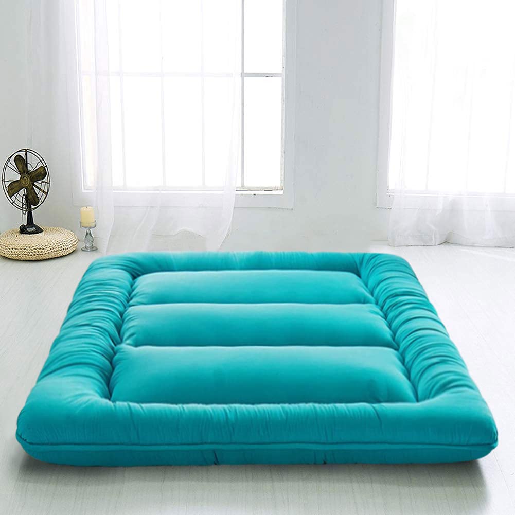 MAXYOYO Multi -Functional Floor Futon Mattress Queen Size, turquoise