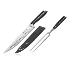 ALPS Series 2-Piece Carving Set with Sheath, Forged German Steel, Black, 502803