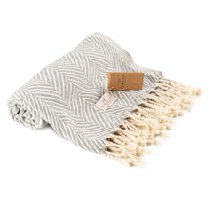 YURTLU’S Sapphire Sands Series Premium Turkish Towel – Grey