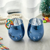 Crystal Christmas Tree Stemless Wine & Water Glasses - Set of 2
