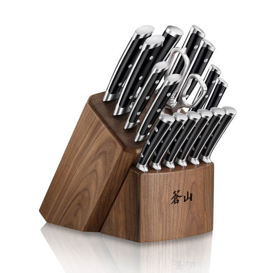 TS Series 17-Piece Knife Block Set, Forged Swedish 14C28N Steel, Walnut Block, 1020885