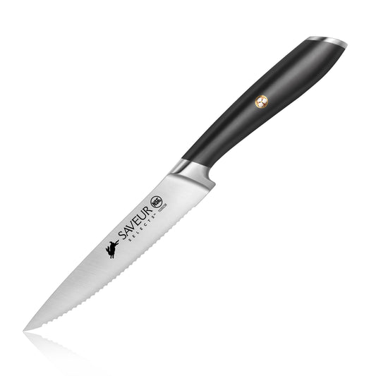 Saveur Selects 5-Inch Serrated Utility Knife, Forged German Steel, 1026238