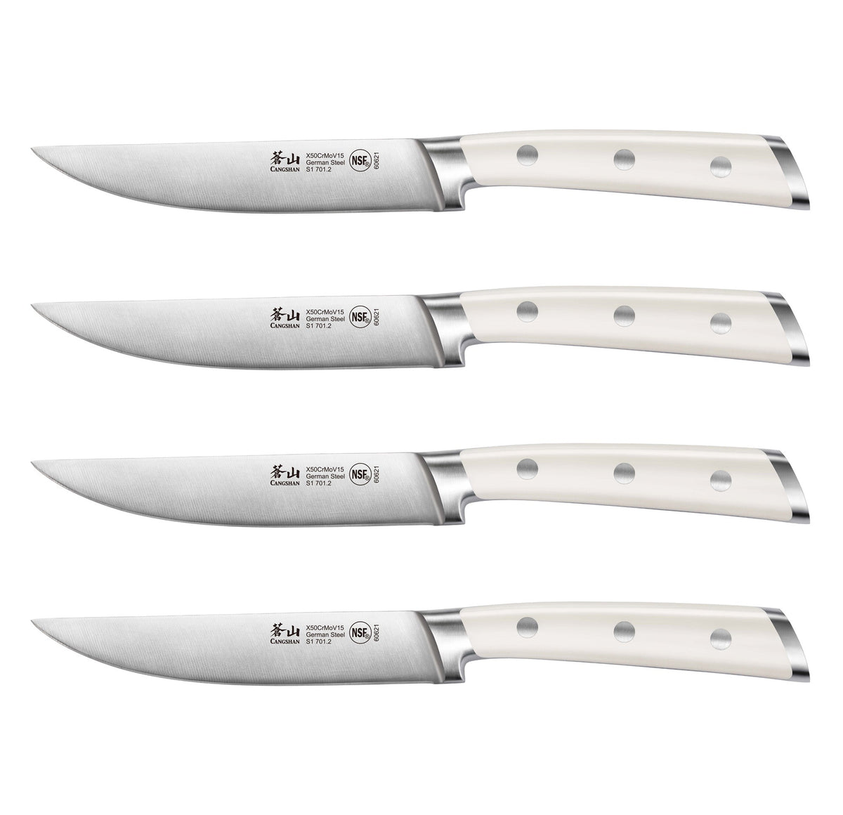 S1 Series 4-Piece Steak Knife Set, 5-Inch Straight-Edge Blade, Forged German Steel, 1020366