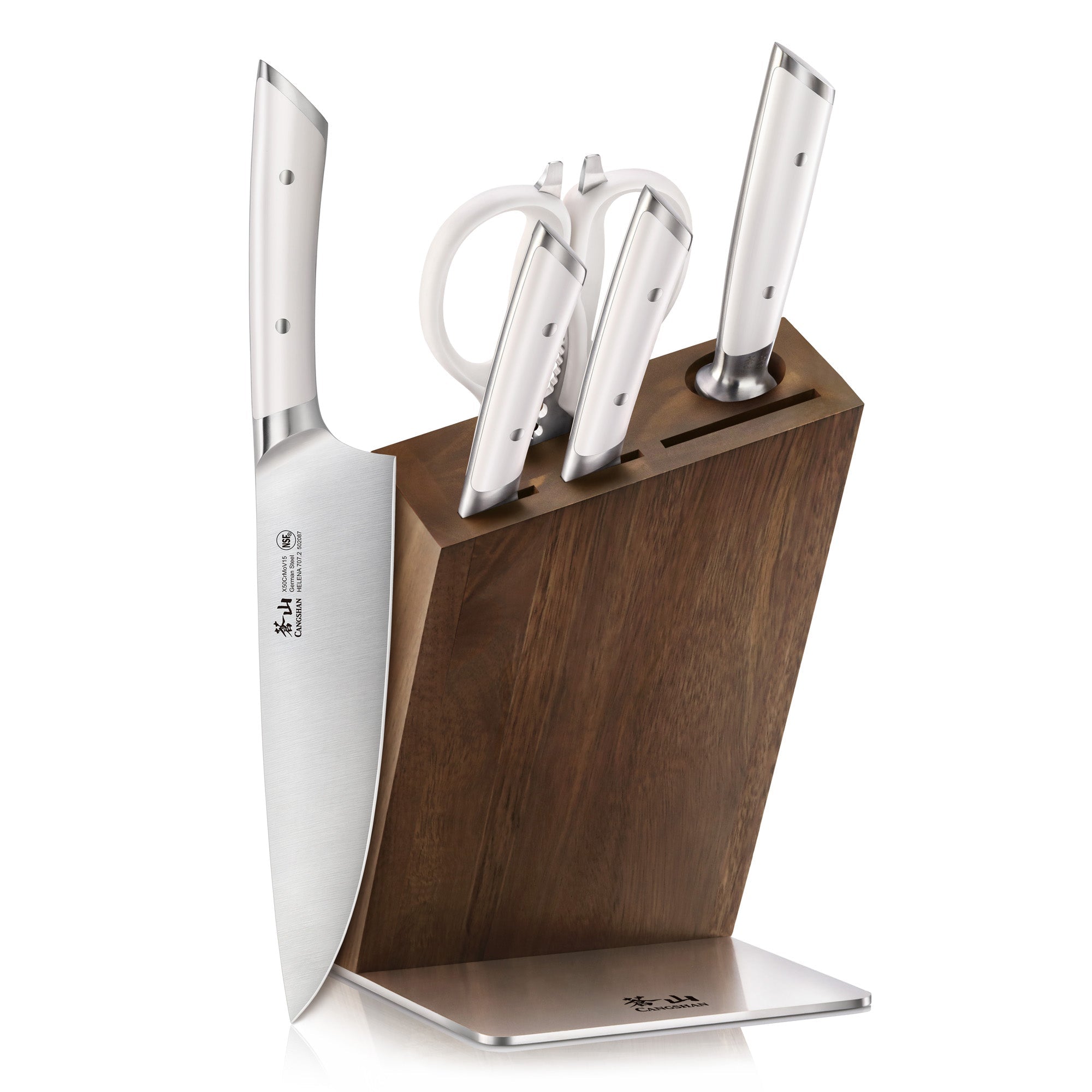 HELENA Series Knife Block Set, Forged German Steel, HUA Acacia Block