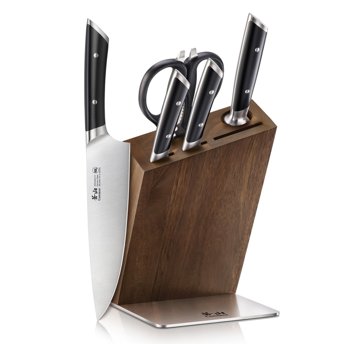 HELENA Series Knife Block Set, Forged German Steel, HUA Acacia Block