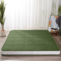 MAXYOYO 4" Square Japanese Floor Futon Mattress, Topper Mattress Pad, Green