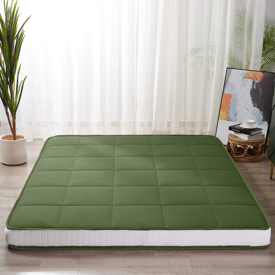 MAXYOYO Padded Japanese Floor Mattress, Green Foldable Roll Up Futon Mattress