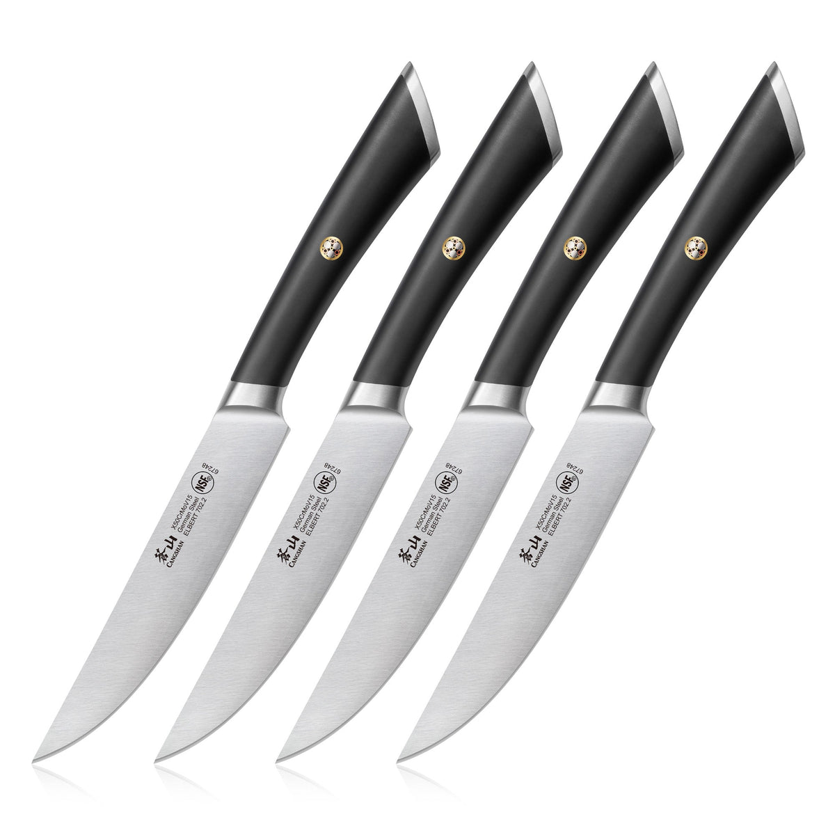 ELBERT Series 4-Piece Fine-Edge Steak Knife Set, Forged German Steel