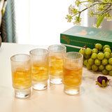 Vintage Art Deco Crystal Highball Ribbed Glass Set of 4 - 14oz