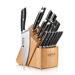 Saveur Selects 17-Piece Knife Block Set, Forged German Steel, 1026320