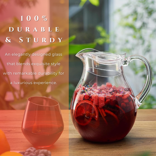 Sangria Drink Mix & Acrylic Beverage Pitcher with Lid | 72 oz