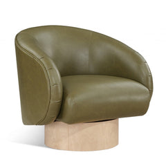 Gibson Faux Leather Swivel Accent Chair