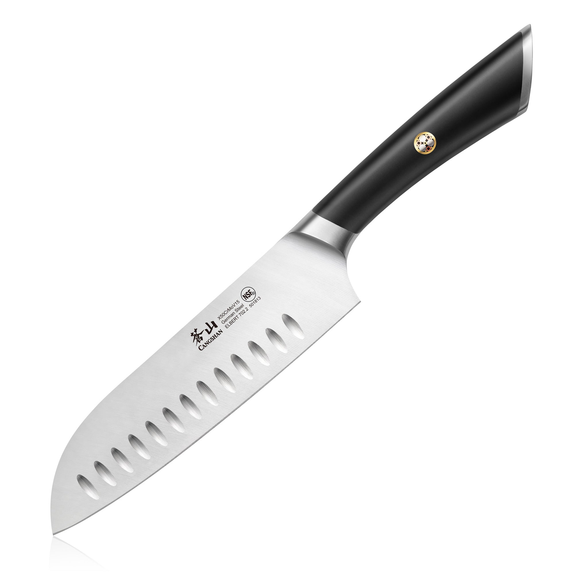 ELBERT Series 7-Inch Santoku Knife, Forged German Steel