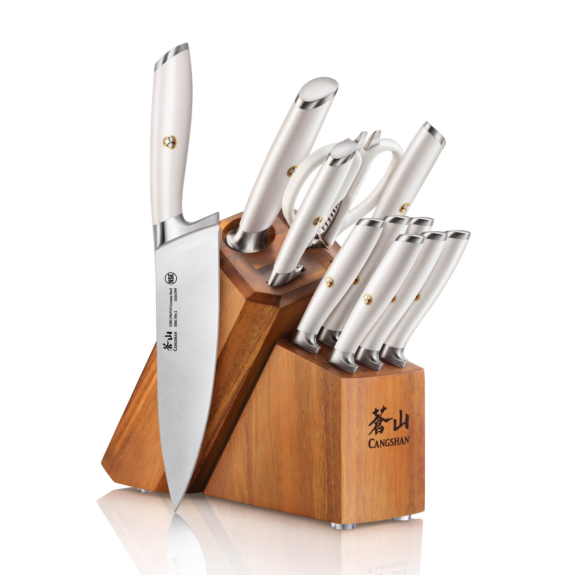 L & L1 Series 12-Piece Knife Set with 6 Steak Knives, Forged German Steel