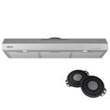 CIARRA 30 inch Under Cabinet range Hood with 200 CFM Powerful Airflow & 3-Speed Fan, Energy-Efficient LED Lighting CAS75905-OW