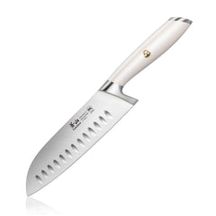 L1 Series 7-Inch Santoku Knife, White, Forged German Steel, 1026900