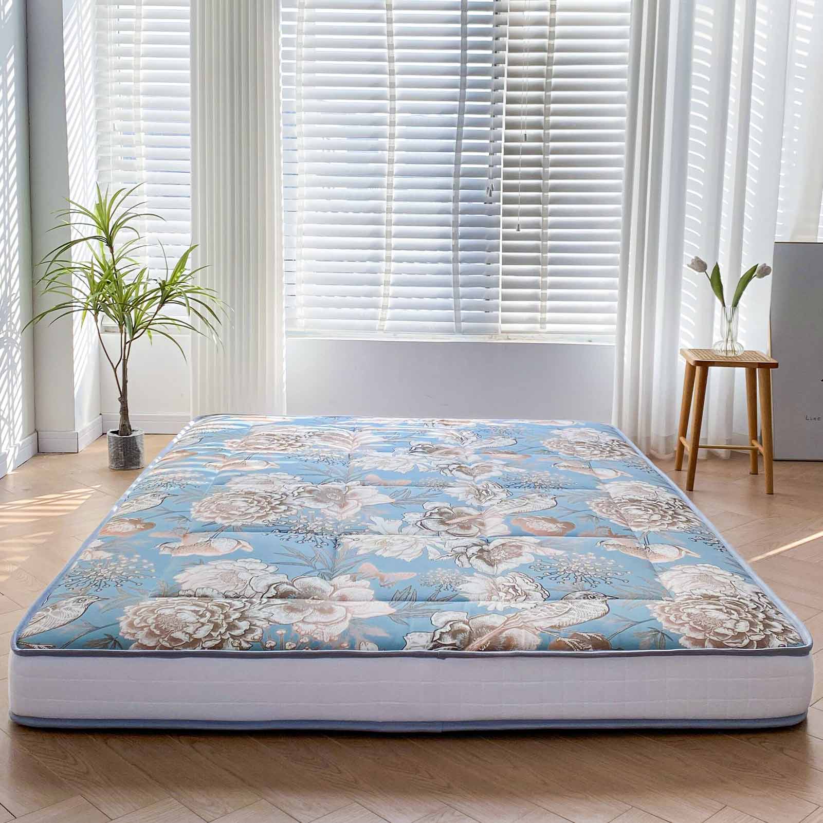 MAXYOYO Padded Japanese Floor Mattress,  Floral Printed Futon Mattress Folding Sleeping Pad