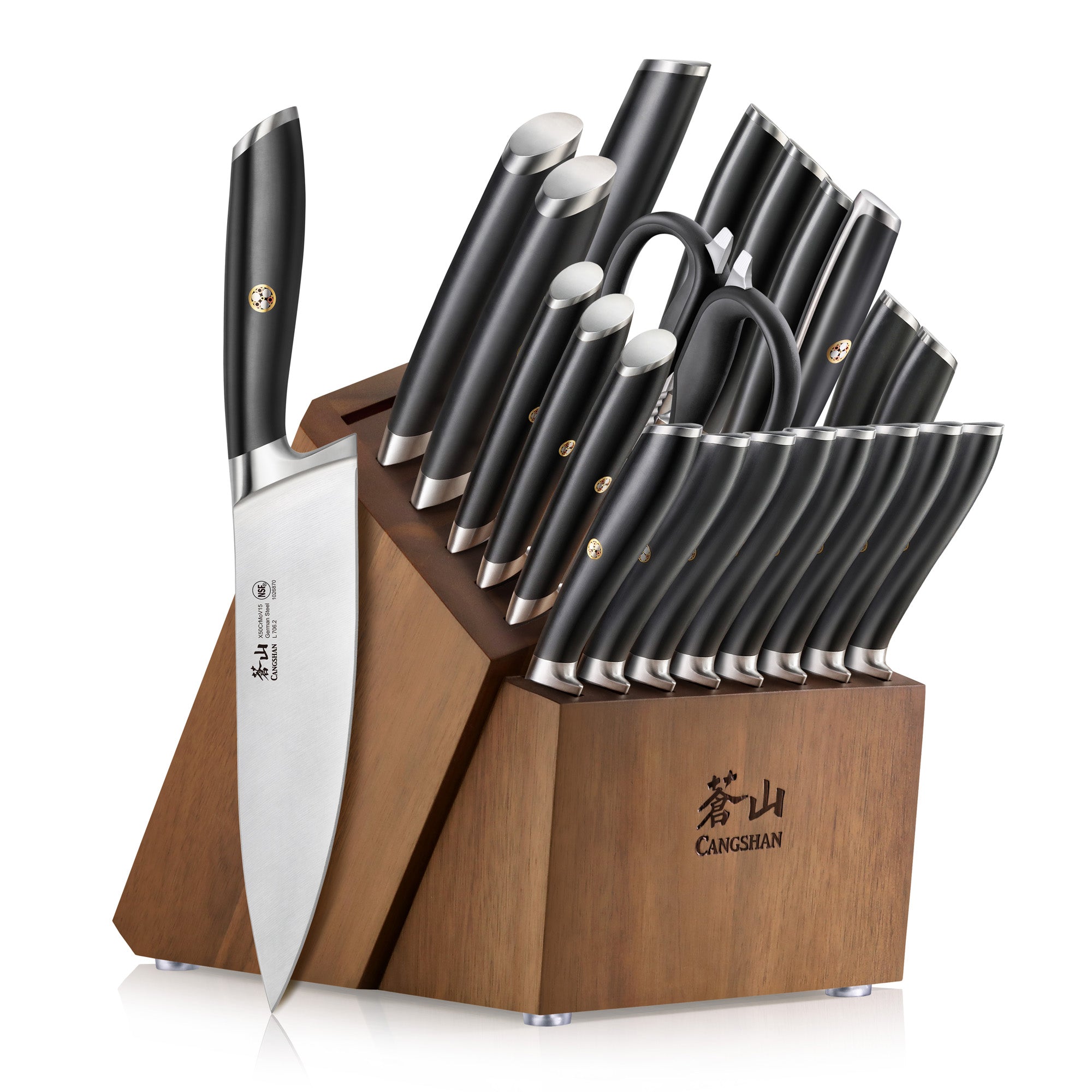 L & L1 Series 23-Piece Classic Knife Block Set, Forged German Steel