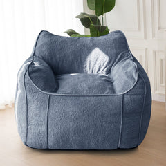 MAXYOYO Giant Bean Bag Chair for Adults, Large Fluffy Bean Bag Couch for Living Room with Decorative Edges, Dusty Blue