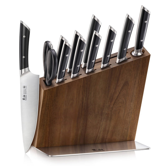 HELENA Series Knife Block Set, Forged German Steel, HUA Acacia Block