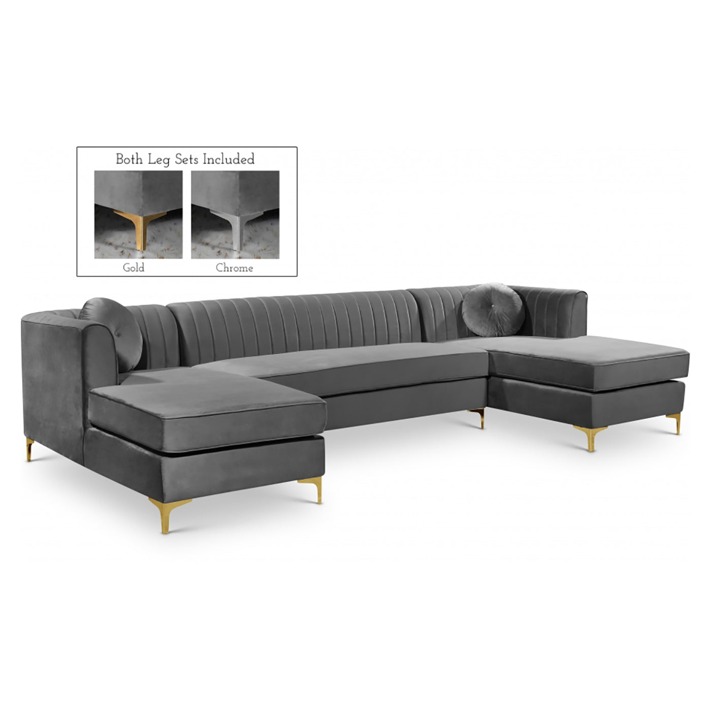 Graham Velvet 3pc. Sectional