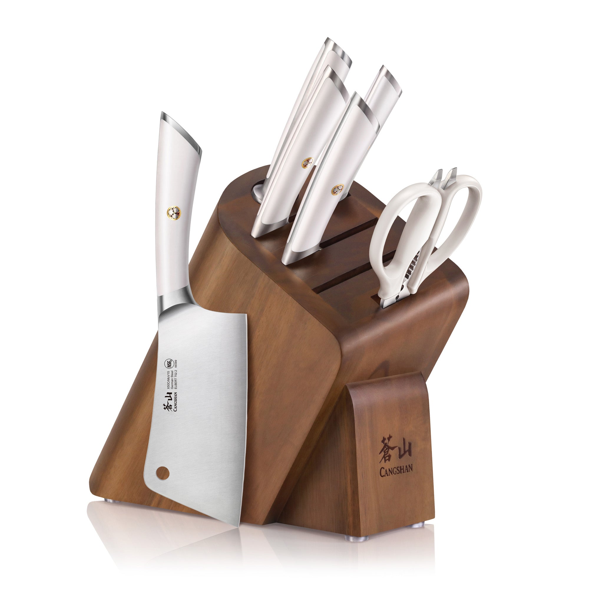 ELBERT Series Cleaver Knife Block Sets, Forged German Steel, Acacia Wood