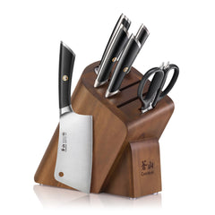 ELBERT Series Cleaver Knife Block Sets, Forged German Steel, Acacia Wood