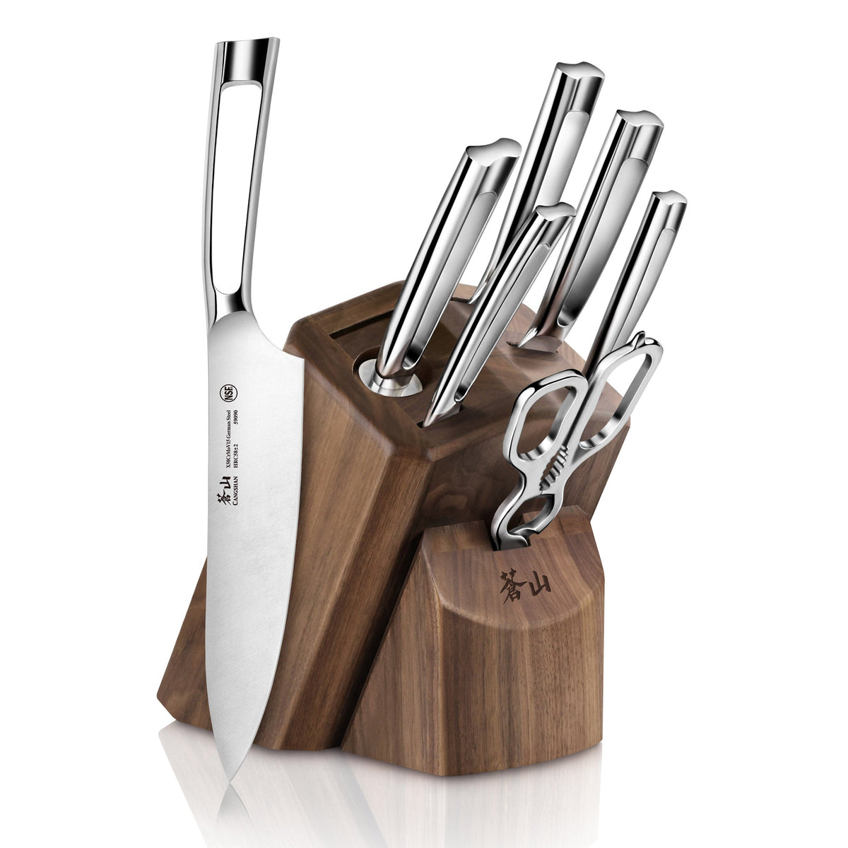 N1 Series 8-Piece Knife Block Set, Walnut, Forged German Steel, 1022612