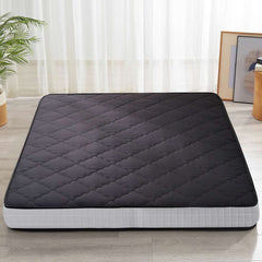 MAXYOYO 6" Extra Thick Diamond Wave Quilted Floor Futon Mattress, Topper Mattress Pad, Black