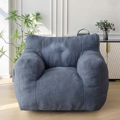 MAXYOYO Sherpa Bean Bag Chair, Boucle Tufted Bean Bag Sofa, Living Room Bean Bag Couch for Adults Kids, Dusty Blue