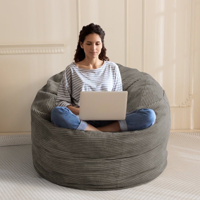 MAXYOYO Giant Bean Bag Chair Bed for Adults, Convertible Beanbag Folds from Lazy Chair to Floor Mattress Bed