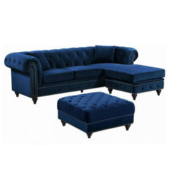 Sabrina Velvet Reversible 2pc. Sectional