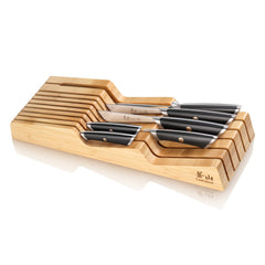 ELBERT Series 7-Piece In-Drawer Set, Forged German Steel, Bamboo Tray