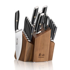 L Series 17-Piece SHAN Knife Block Set, Forged German Steel, Black, 1026788