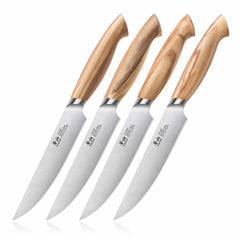 OLIV Series 4-Piece Fine-Edge Steak Knife Set, Forged Swedish 14C28N Steel, 501653