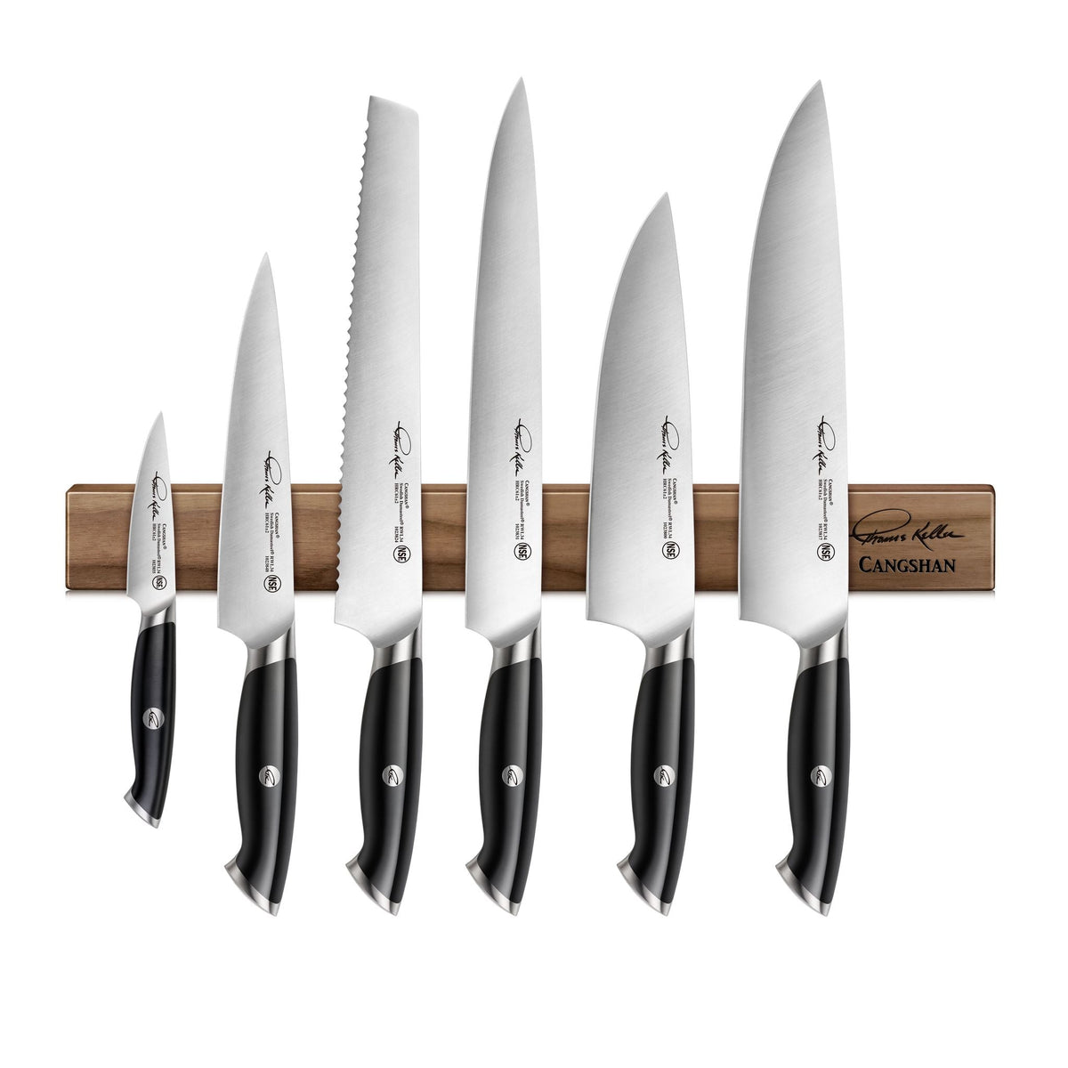 TKSC 7-Piece Magnetic Knife Set, Forged Swedish Powder Steel, Thomas Keller Signature Collection, Black, 1023787